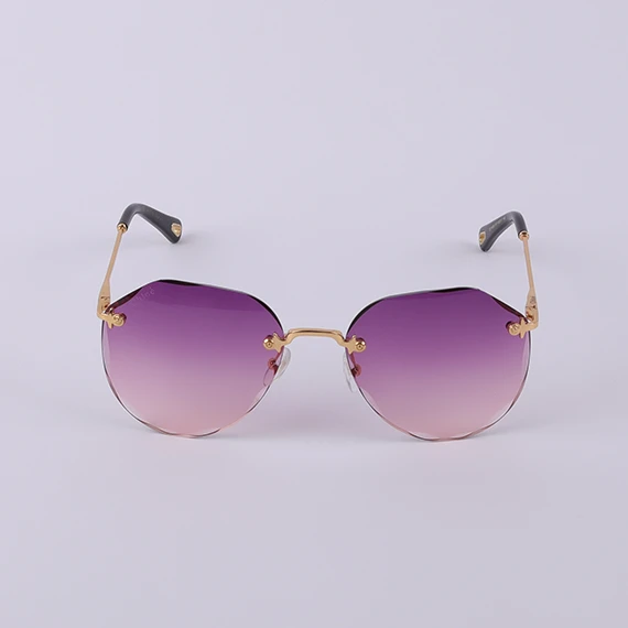 نظارة شمسية  بدون اطار للنساء من Chloé - بحواف منقوشة  - بعدسات متدرجه - ارجواني